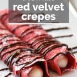 Red Velvet Crepes with text overlay.