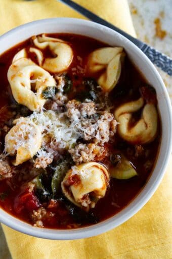 Sausage Tortellini Soup - Taste and Tell