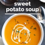 Sweet Potato Soup with text overlay.