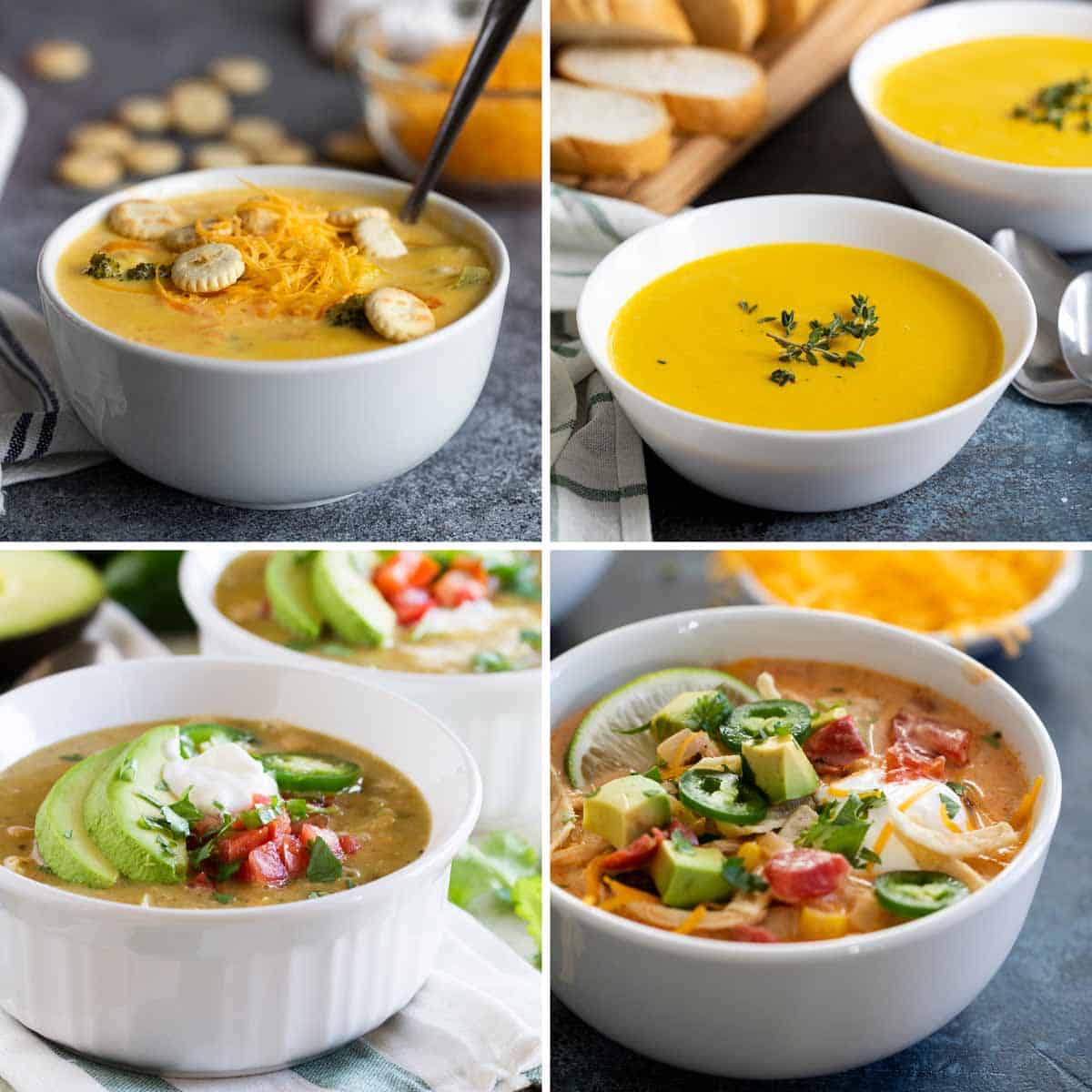 Collage with 4 soups.
