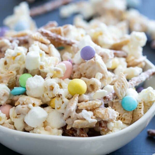 Bunny bait with Easter candy in a bowl.