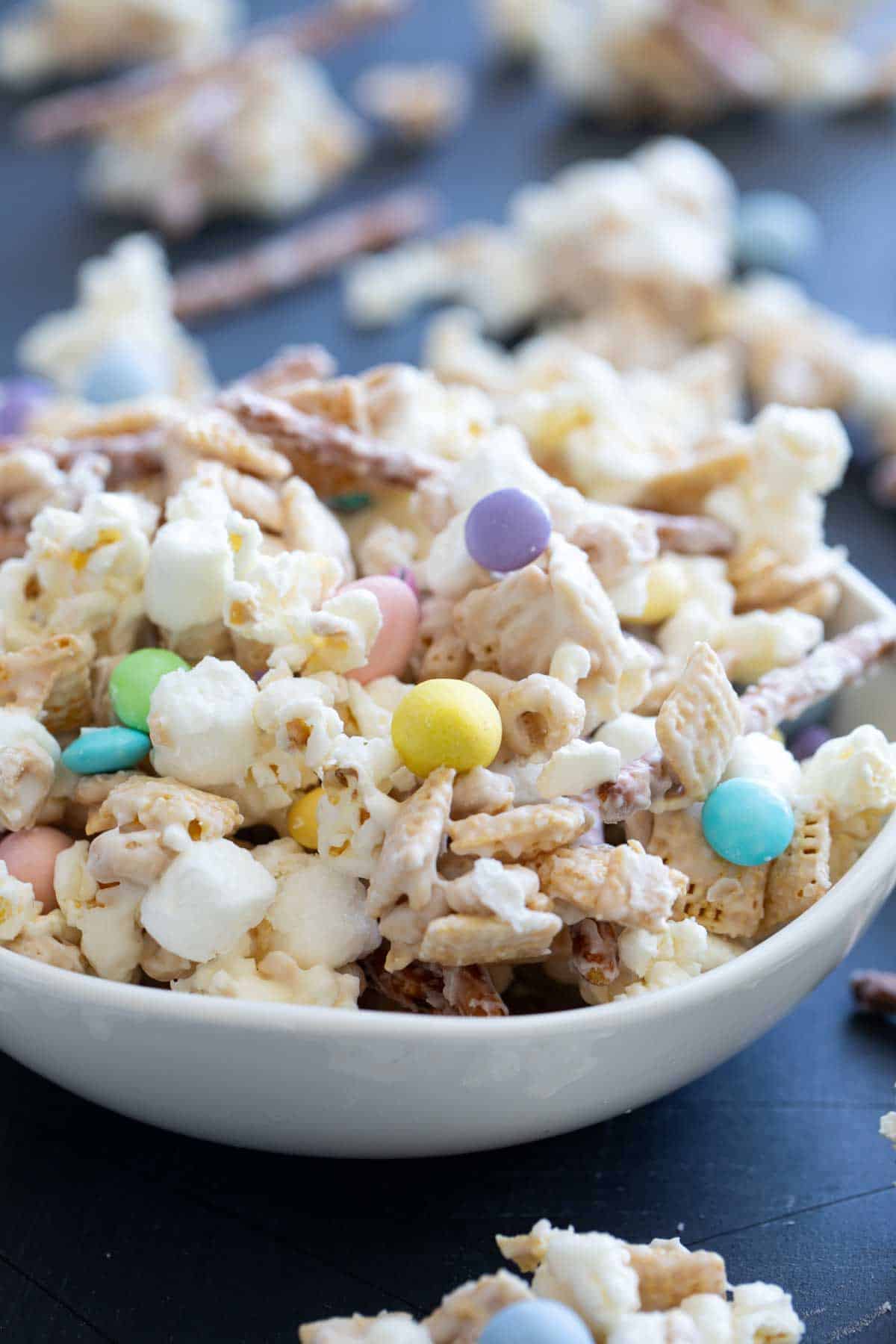 Bunny bait with Easter candy in a bowl.