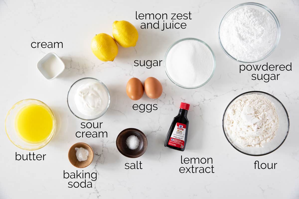Ingredients to make Lemon Loaf.