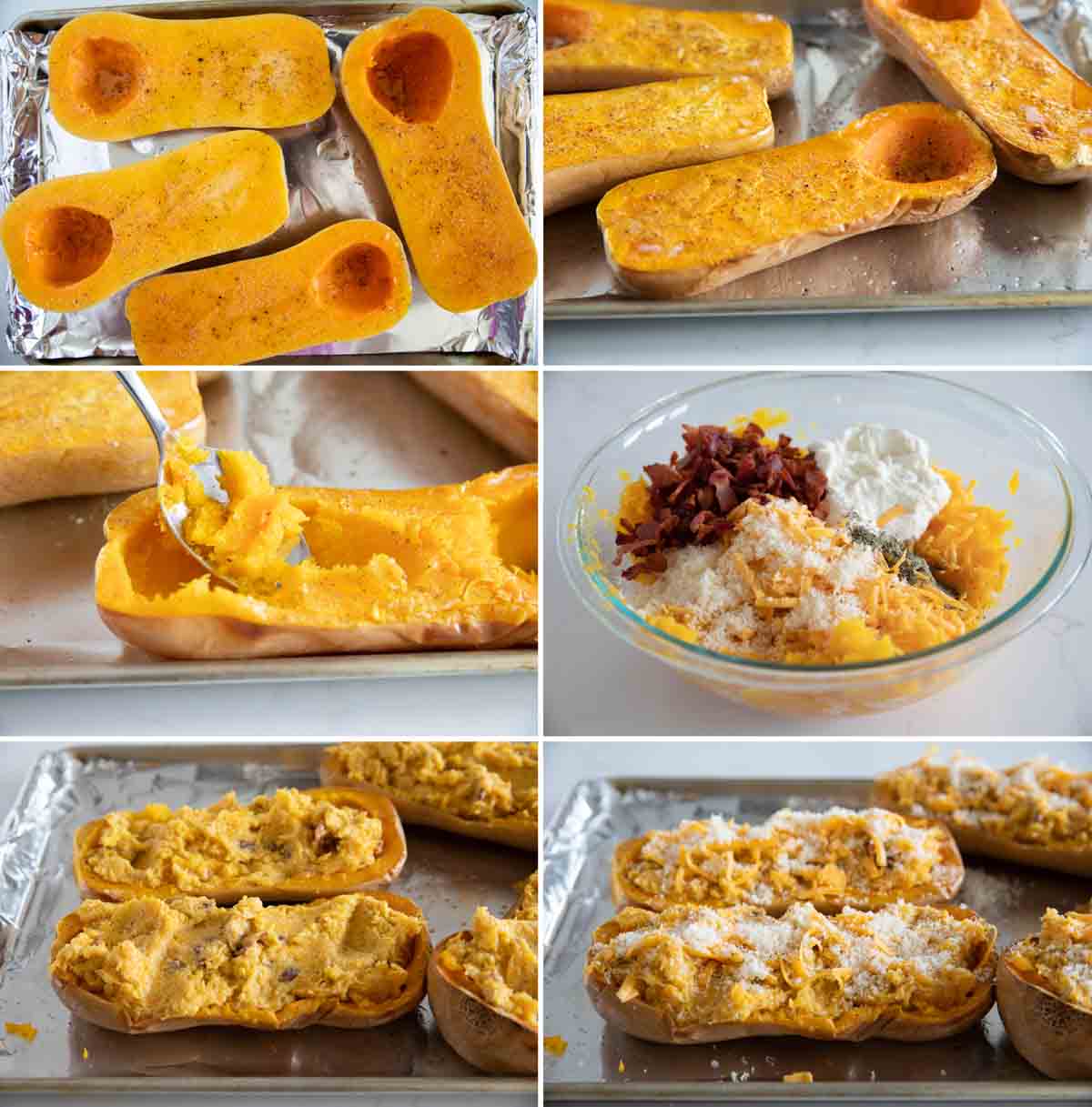 Steps to make Stuffed Butternut Squash.