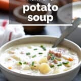 Ham and Potato Soup with text overlay.