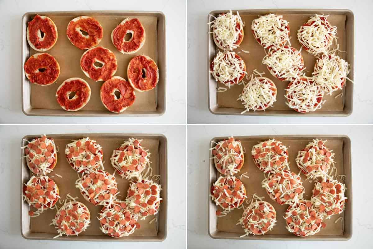 Steps to make Pizza Bagels.