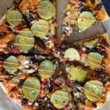 Full cheeseburger pizza drizzled with special burger sauce.