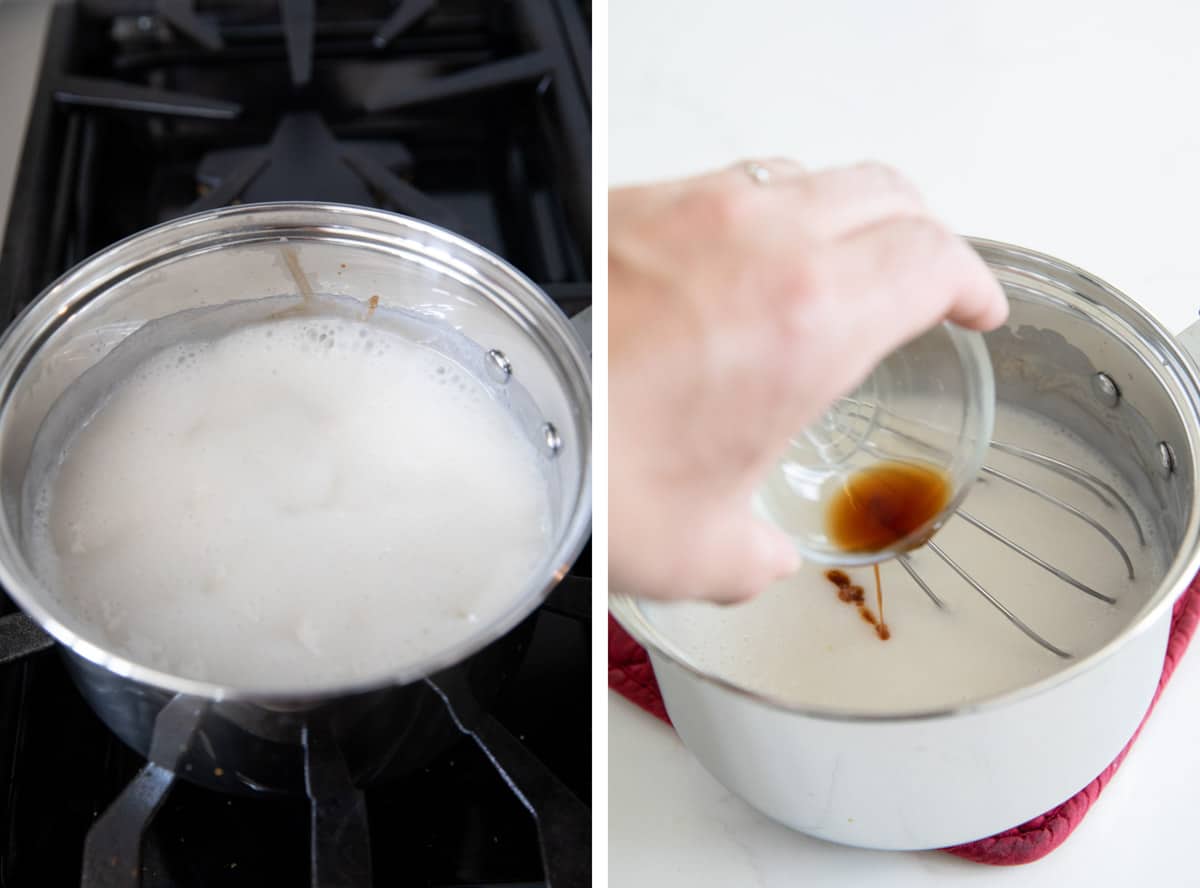 Steps to make coconut syrup.