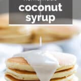 Coconut Syrup with text overlay.