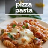 Pizza Pasta with text overlay.
