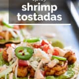 Shrimp Tostadas with text overlay.