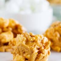 Haystack cookies made from peanut butter and butterscotch.