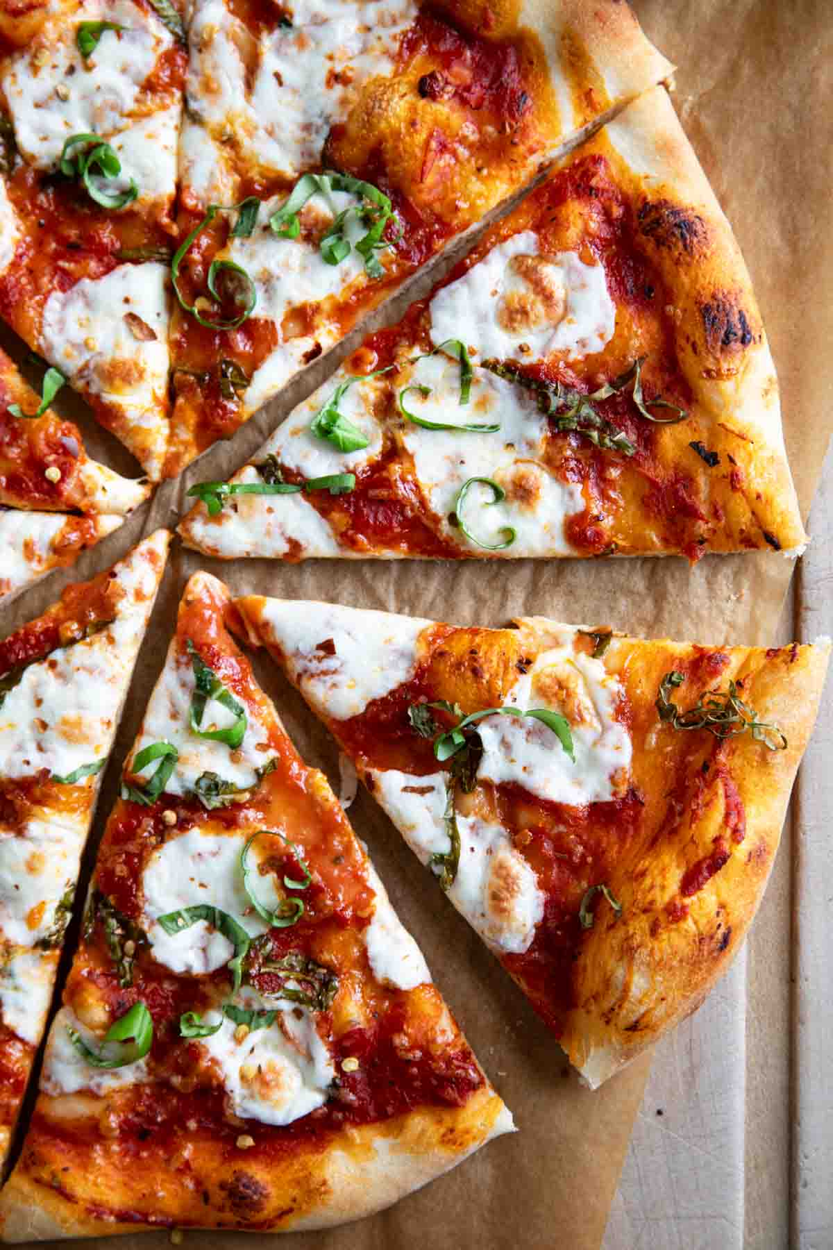 Shredded Mozzarella Cheese On Pizza