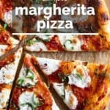 Margherita PIzza with text overlay.