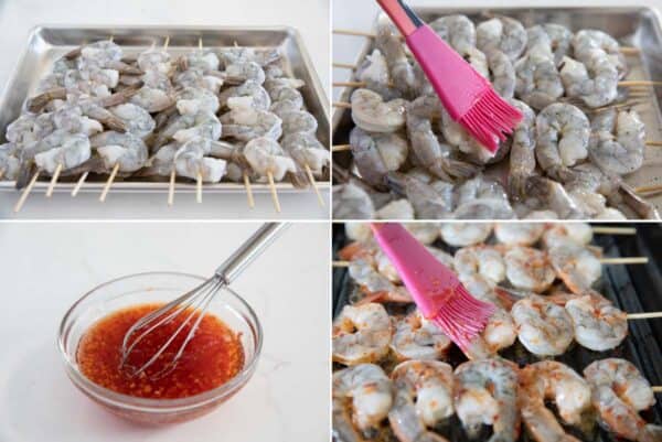 Steps to make Chili Honey Garlic Shrimp Kabobs.