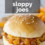 Hawaiian sloppy joes with text overlay.