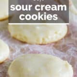 Sour cream cookies with text overlay.
