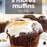 S'mores Muffins with text overlay.