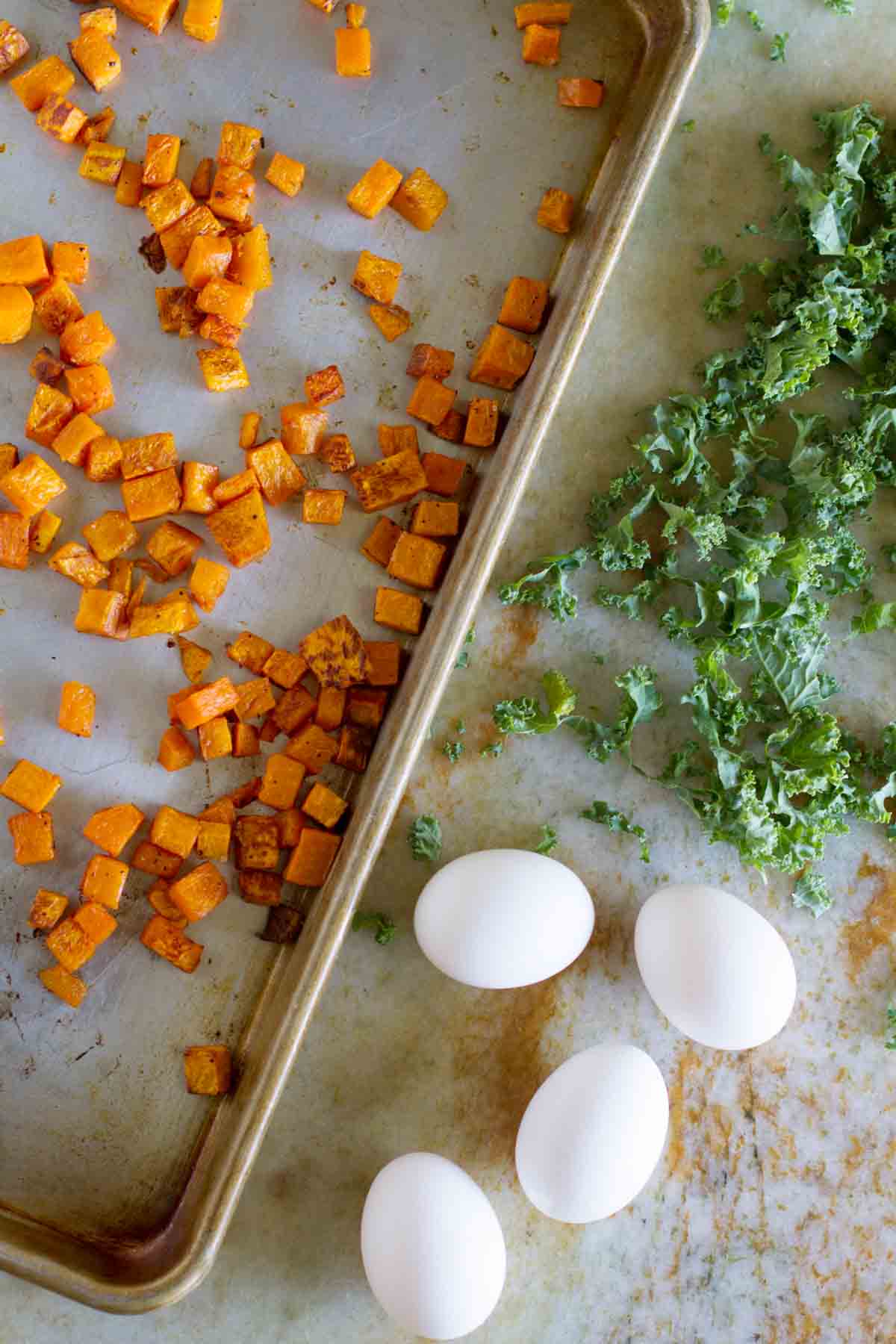 Ingredients for Butternut Squash Quiche with Kale
