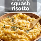 Butternut Squash Risotto with text overlay.
