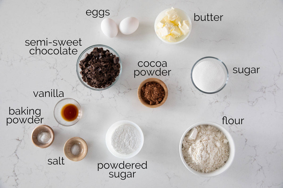 Ingredients for Chocolate Crinkle Cookies