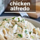 Crock Pot Chicken Alfredo with text overlay.