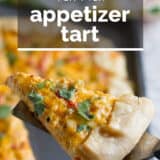 Tex-Mex Appetizer Tart with text overlay.