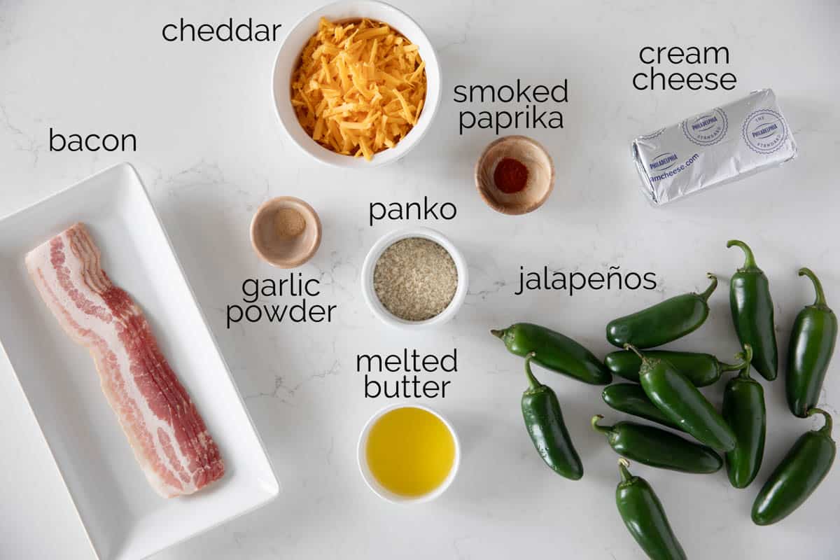 Ingredients for Jalapeño Poppers.