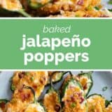 Jalapeño Poppers collage with text bar in the middle.