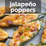 Jalapeño Poppers with text overlay.