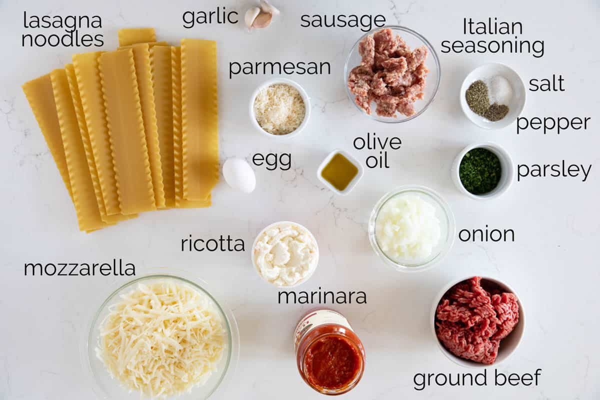 Ingredients to make Lasagna Roll Ups.