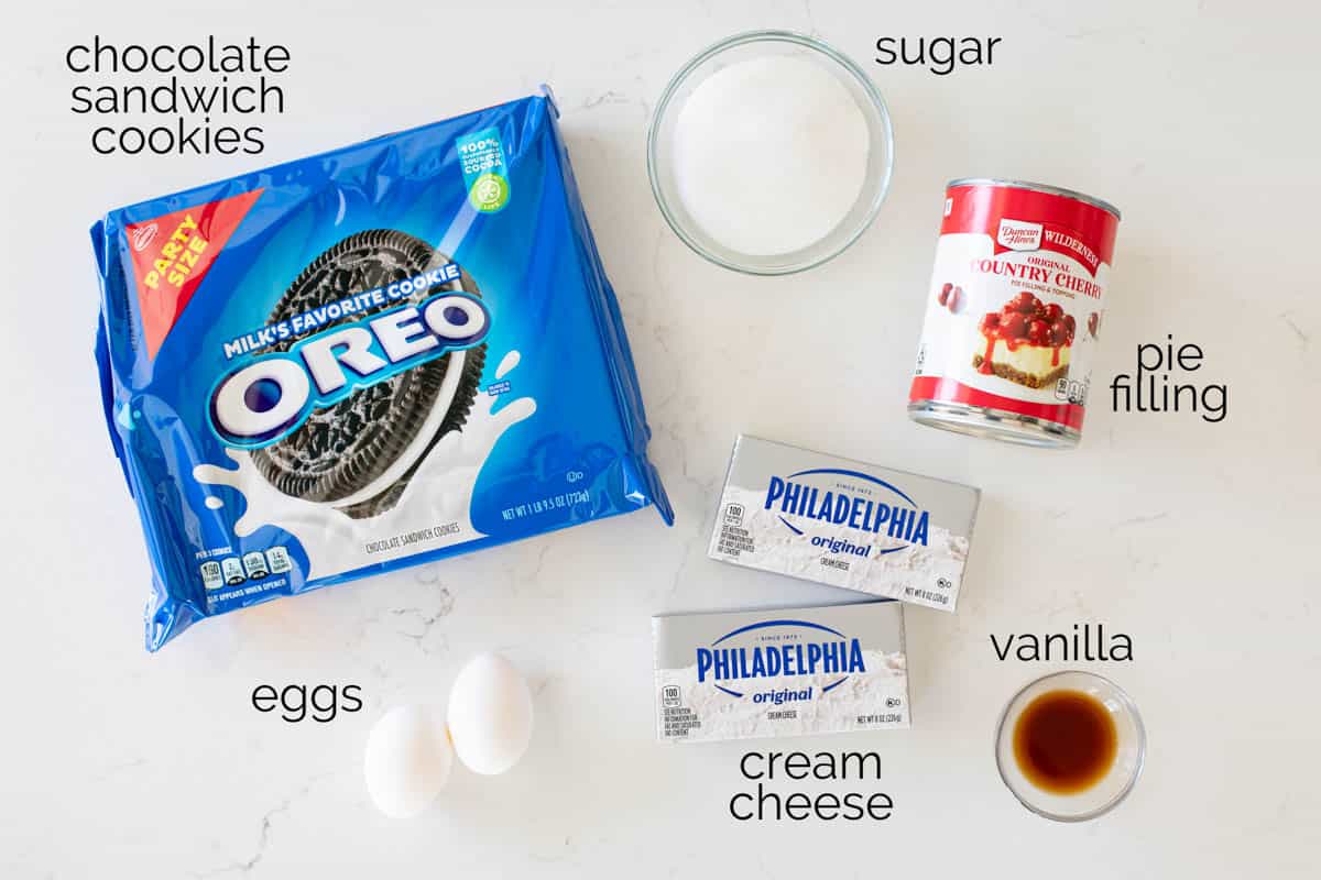 Ingredients to make Mini Cheesecakes.