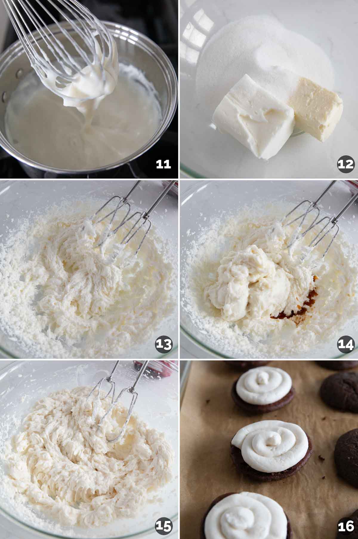 Steps to make filling for whoopie pies.