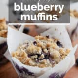 Blueberry Muffins with text overlay.