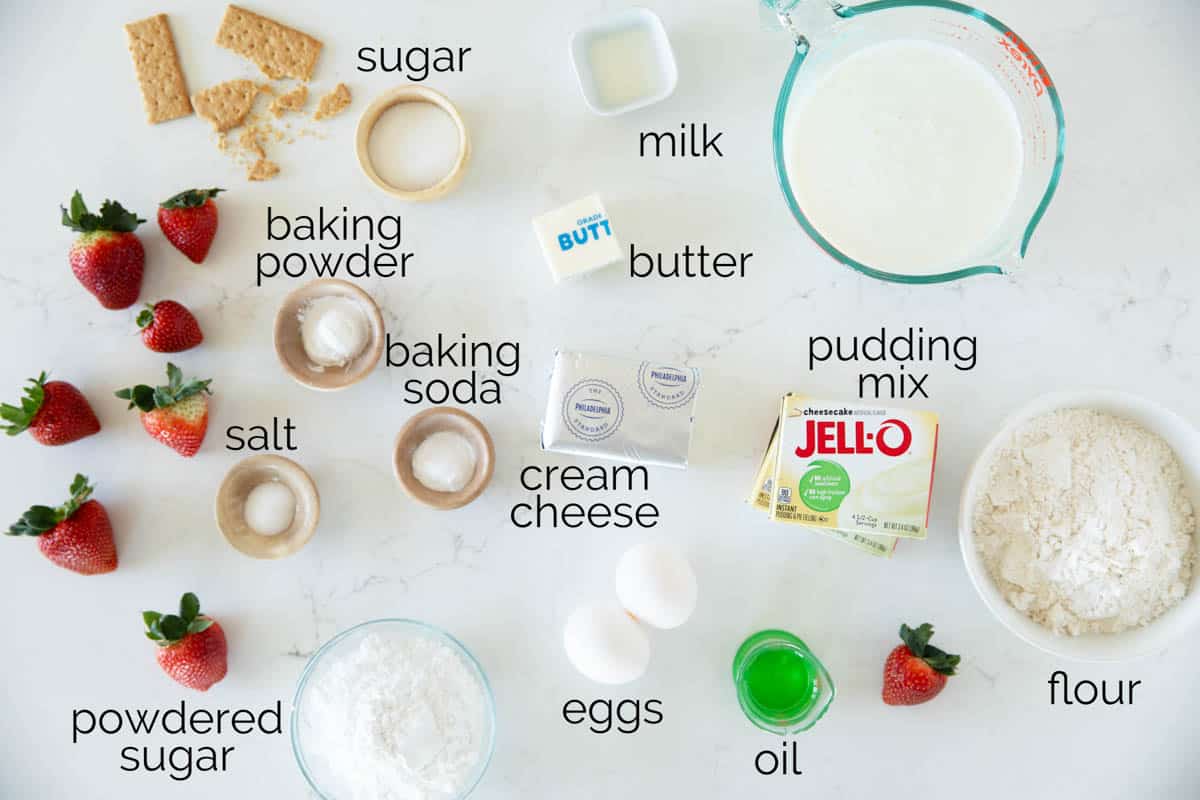 Ingredients to make Cheesecake Pancakes.