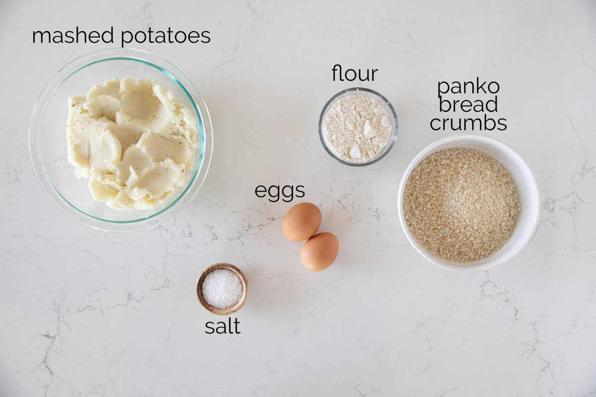 Ingredients needed to make Homemade Tater Tots.