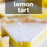 Shortbread Lemon Tart with text overlay.