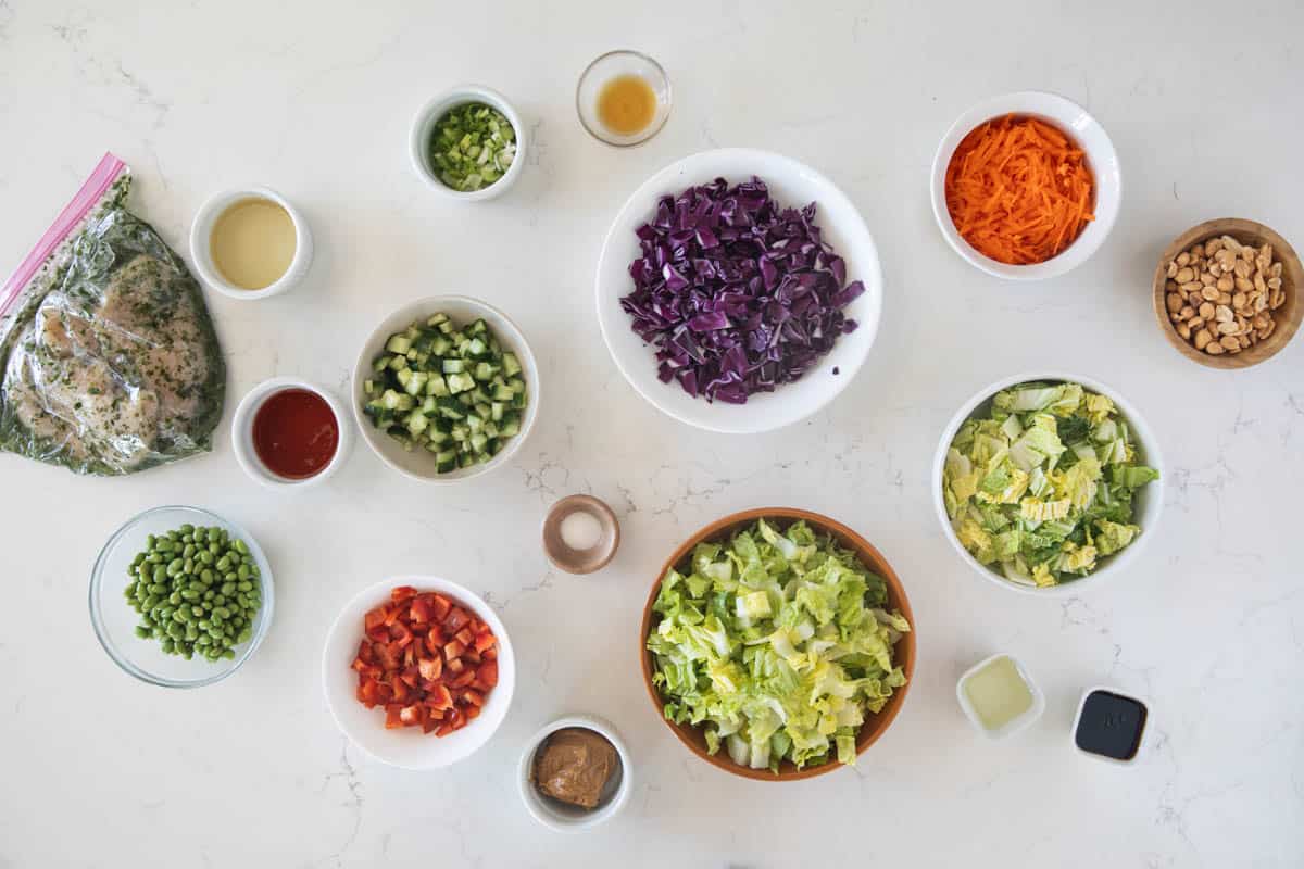 Ingredients to make Thai Chicken Salad.