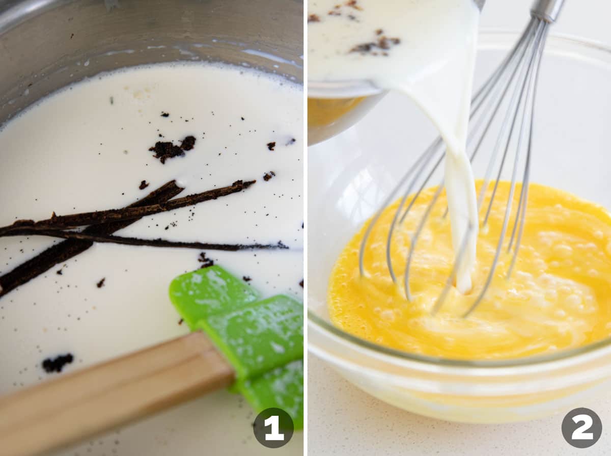 Making custard for homemade Vanilla Ice Cream.