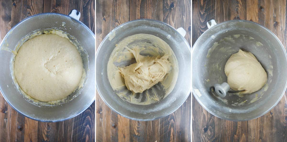 Making dough for Garlic Parmesan Brioche Buns.