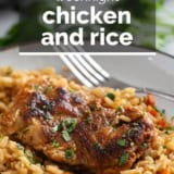 Chicken and Rice with text overlay.