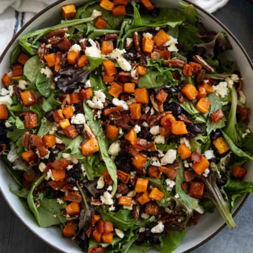 harvest fall salad with caramelized shallot dressing Harvest Fall Salad with Caramelized Shallot Dressing