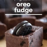 Oreo Fudge with text overlay.
