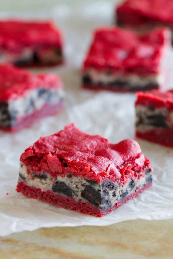Oreo Cream Cheese Stuffed Red Velvet Brownies - Taste and Tell