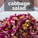 Red Cabbage Salad with text overlay.