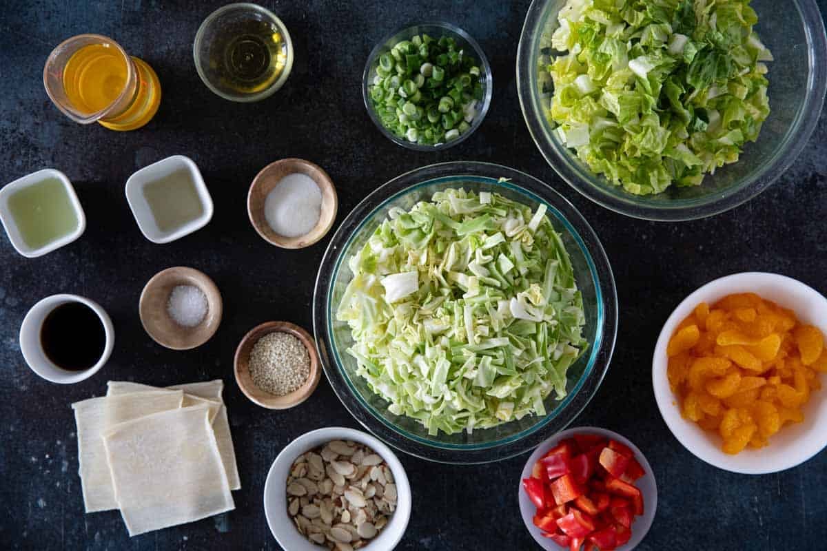 Ingredients for Asian Chopped Salad.