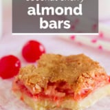 Coconut Cherry Almond Bars with text overlay.