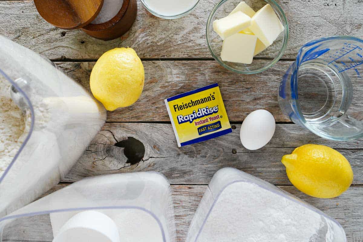 Ingredients for Lemon Roll Pull Apart Bread.