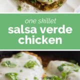 Salsa Verde Chicken collage with text bar in the middle.