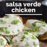 Salsa Verde Chicken with text overlay.